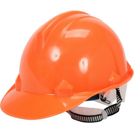 Каска для захисту голови VOREL оранжева з матеріалу HDPE [30/120]