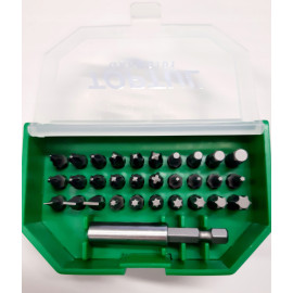 Набор бит для шуруповерта 31ед. TOPTUL 1/4" SL;PH;PZ;TORX;HEX + магнитный держатель GAAW3101
