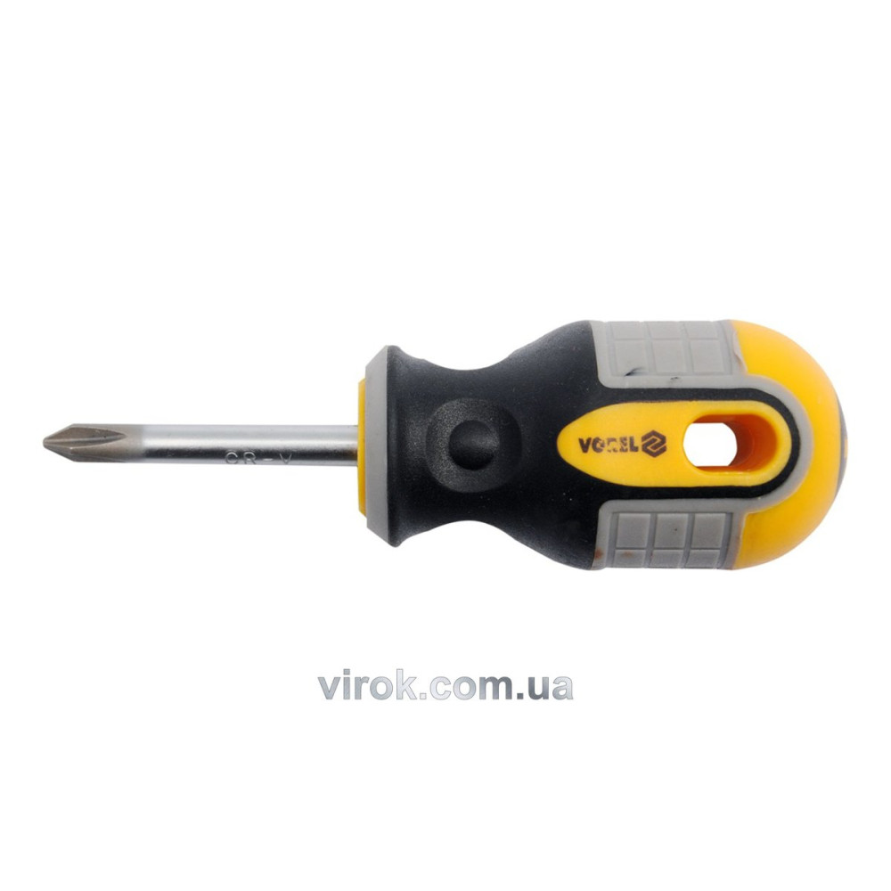 Викрутка хрестова VOREL : "Philips" PH2 х 38 мм. Cr-V [12/60/240]