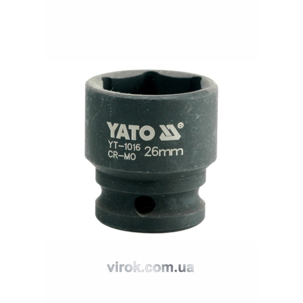 Головка торцева ударна 6-гранна YATO : квадрат 1/2", М= 26 мм, L= 43 мм [24/96]