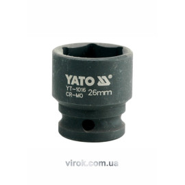 Головка торцева ударна 6-гранна YATO : квадрат 1/2", М= 26 мм, L= 43 мм [24/96]