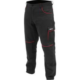 Штани робочі COMFY YATO розмір XL, чорно-червоні, 7 кишень, 100% бавовна [10]