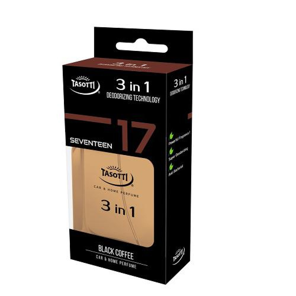 Ароматизатор  спрей Tasotti/антибактериальная серия "3 in 1"- 50ml/Black Coffee (№ 17)