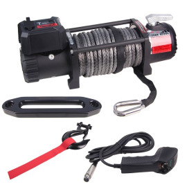Лебедка  EW- 9500 12V/4,305т MUSCLELIFT с синтетическим тросом 9,1мм х 30м