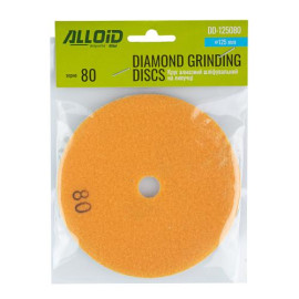 Alloid. Круг алмазный шлифовальный на липучке 125 мм, зерно  80