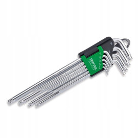 Г-образные ключи TORX TOPTUL T10-T50 9ед. супердлинные с отверстием GAAL0915