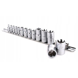 Набор головок TORX на планке TOPTUL 1/4"-1/2" E4-E24 14ед. GAAR1402