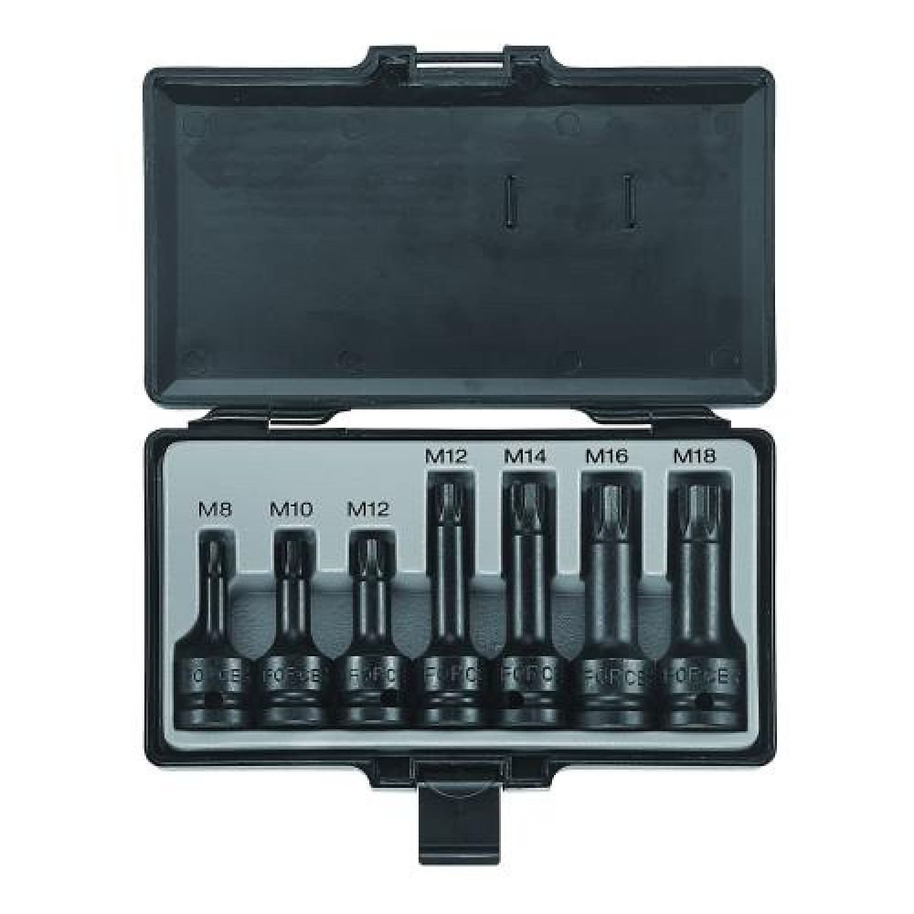 1/2" Набор головок-бит Spline ударных 7 пр. (M8-M18) (FORCE 40713)