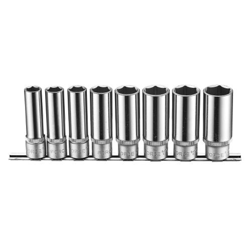 1/2" Набор головок 12-гр. глубоких 8 пр. (13-24 мм) (FORCE 4082-9)