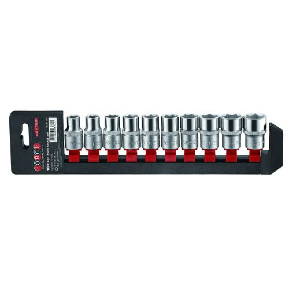 1/2" Набор головок 6-гр. 10 пр. (10-19 мм) (FORCE 41018)