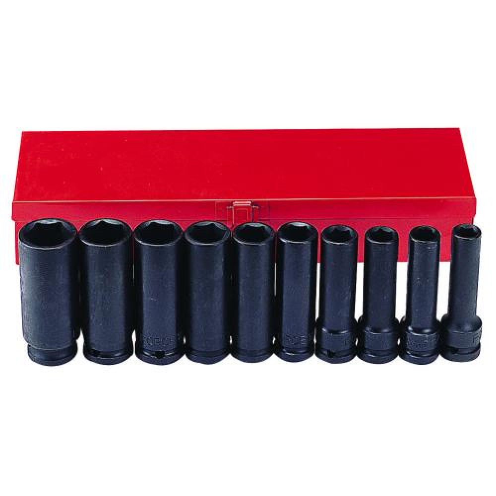 1/2" Набор головок 6-гр. глубоких ударных 10 пр. (3/8" - 15/16") (FORCE 4107S)