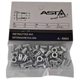 Заклепки різьбові М4, 50шт (AL) ASTA A-RM4