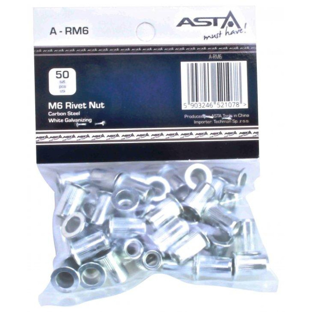 Заклепки різьбові М6, 50 шт ASTA A-RM6