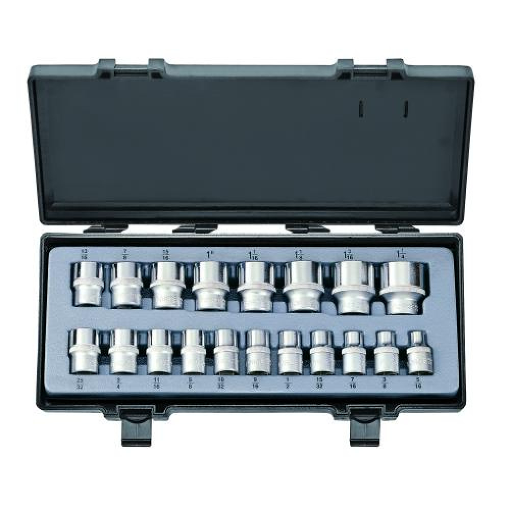1/2" Набор головок 12-гр. 19 пр. (5/16"-1-1/4") (FORCE 4194-9)