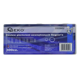 Набір зовнішніх стопорних кілець 300шт. (18 розмірів) GEKO G02802