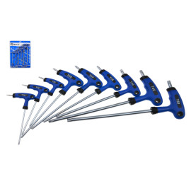 Набор Т-образных ключей TORX (пластиковая ручка) 9 единиц GEKO G30587