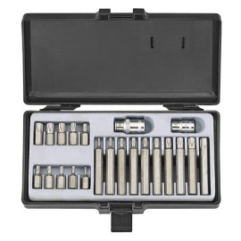 3/8" и 1/2" Набор бит Torx с отверстием 22 пр. (Т10Н-Т55Н) (FORCE 4222)