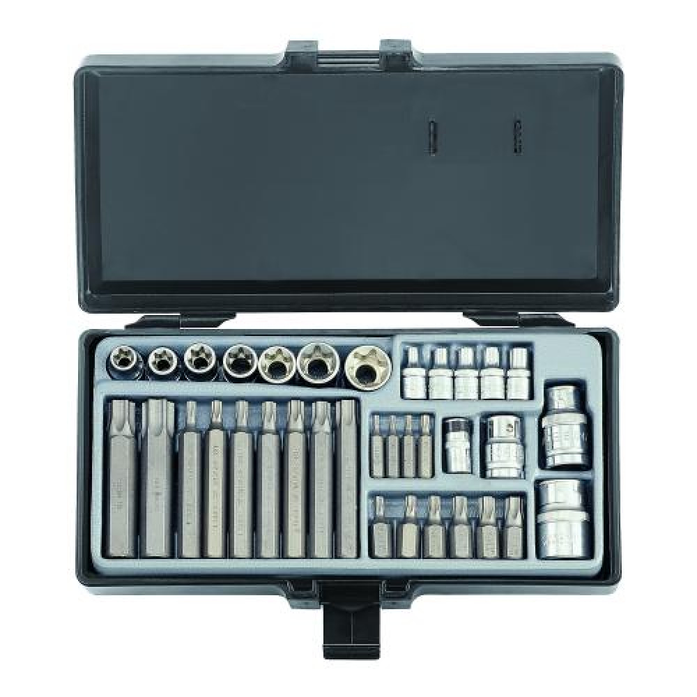 1/4, 3/8 и 1/2" Набор бит и головок Е-профиль (Torx) 35 пр. (FORCE 4352)