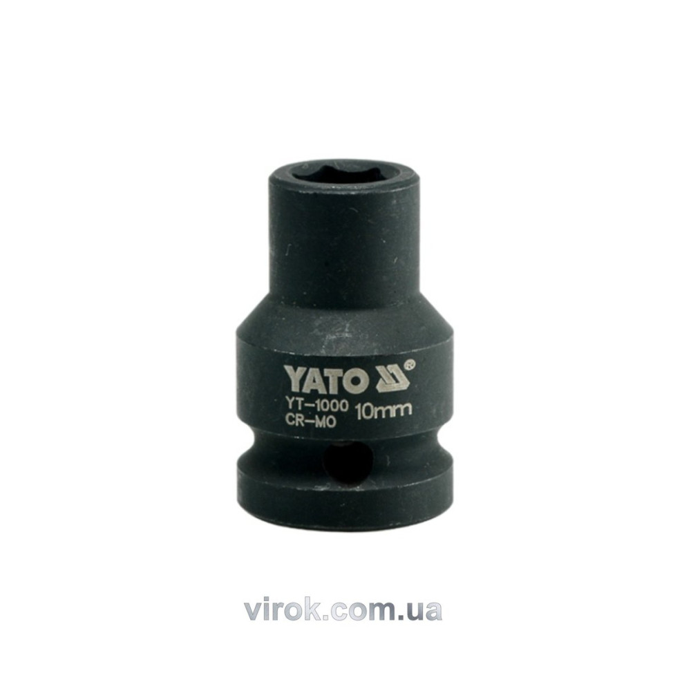 Головка торцева ударна 6-гранна YATO : квадрат 1/2", М= 10 мм, L= 39 мм [60/240]