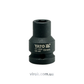 Головка торцева ударна 6-гранна YATO : квадрат 1/2", М= 10 мм, L= 39 мм [60/240]