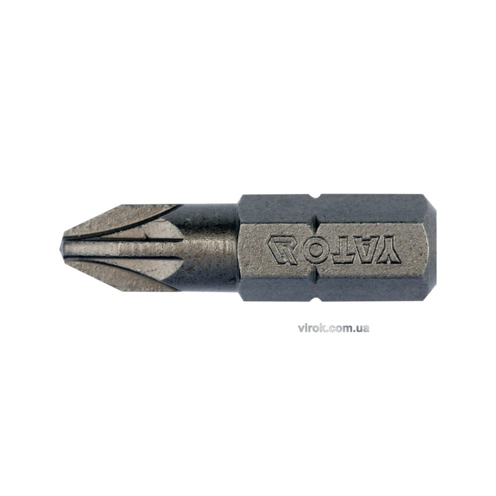Насадка викруткова YATO : "Pozidriv" PZ2 x 25 мм. HEX 1/4". 10 (Уп/Шт.) [20/100]