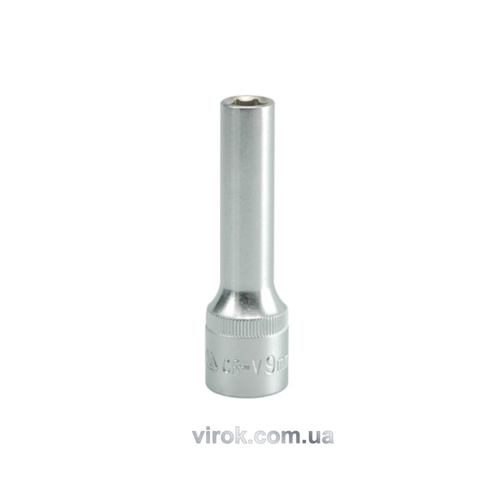 Головка торцева 6-гранна YATO : подовжена, квадрат 1/2", М= 9 мм, L= 76 мм [12/60/120]