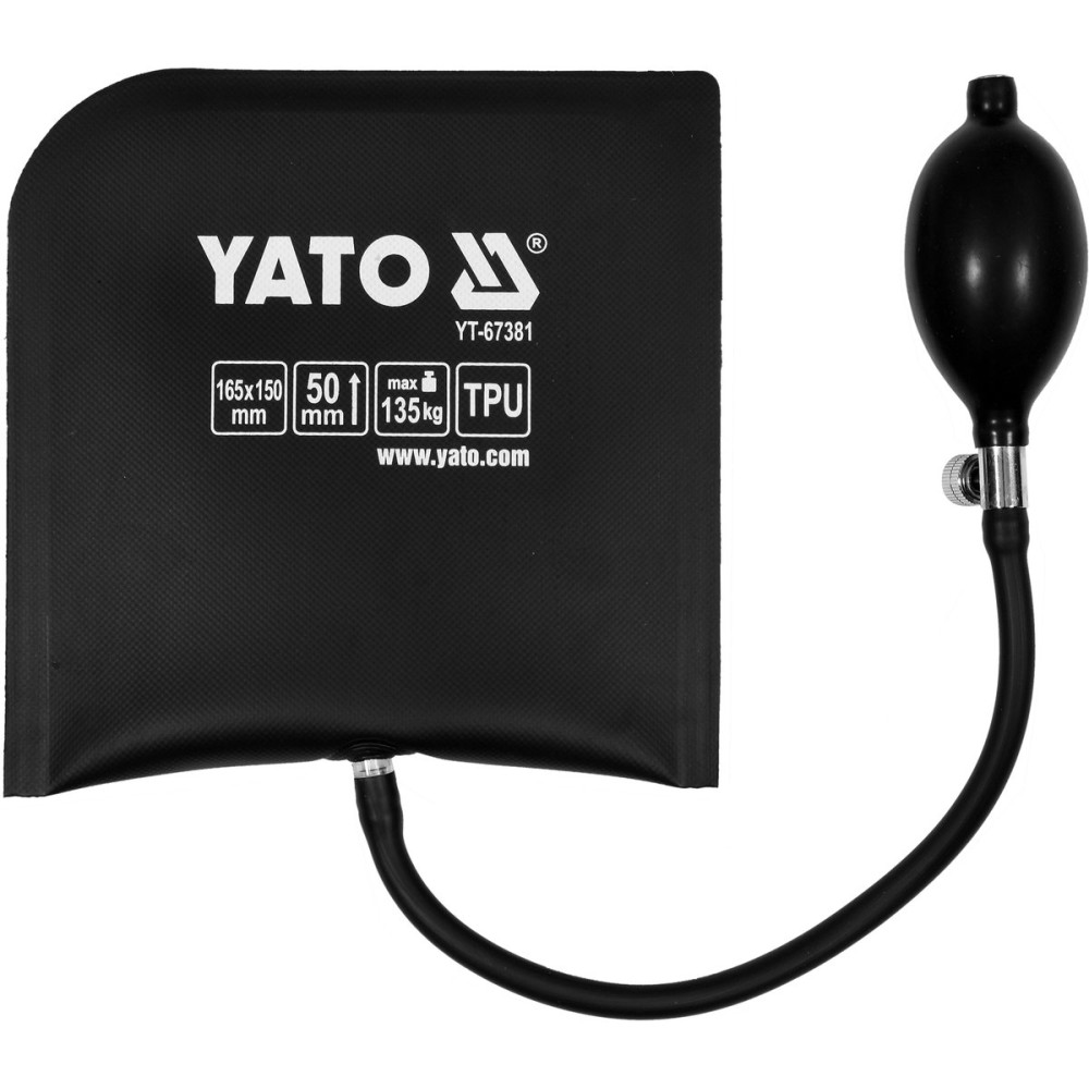 Подушка монтажна, надувна YATO для навантаження -135 кг, висоти - 50 мм, габарити - 165х150 мм [48]