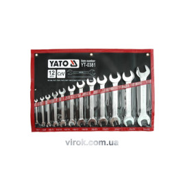 Ключі ріжкові YATO : CrV, М= 6х7-30х32 мм, Набір 12 шт. [8]