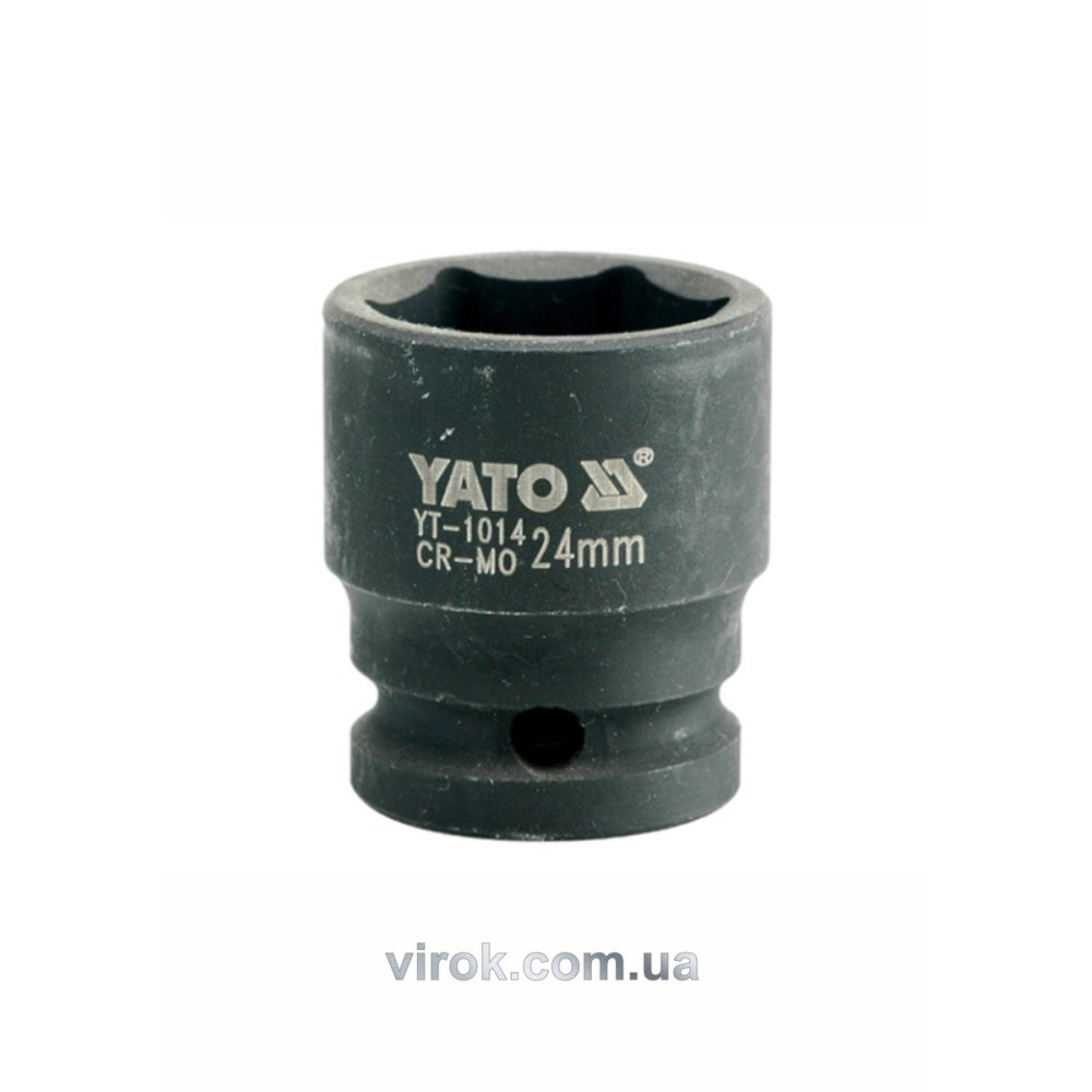 Головка торцева ударна 6-гранна YATO : квадрат 1/2", М= 24 мм, L= 43 мм [30/120]