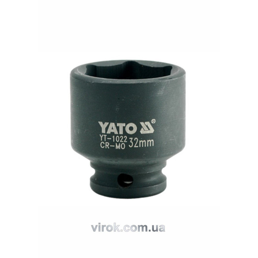 Головка торцева ударна 6-гранна YATO : квадрат 1/2", М= 32 мм, L= 48 мм [20/80]