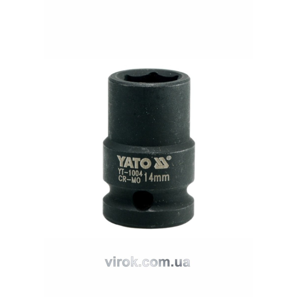 Головка торцева ударна 6-гранна YATO : квадрат 1/2", М= 14 мм, L= 39 мм [60/240]