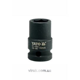 Головка торцева ударна 6-гранна YATO : квадрат 1/2", М= 14 мм, L= 39 мм [60/240]