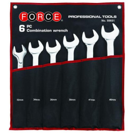 Набор ключей рожково-накидных на полотне 6 пр. (1-1/4"-1-5/8") (FORCE 50651S)