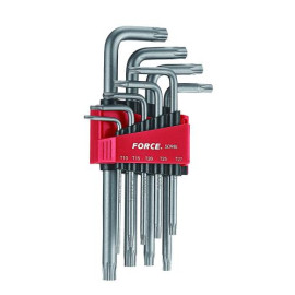 Набор ключей Torx Г-обр. с отверстием длинных 9 пр. (Т10H-Т50H) (FORCE 5098LT)