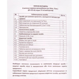 Аптечка медицинская автомобильная  (07-272-А), 19ед. 24шт. чёрный мягкий футляр