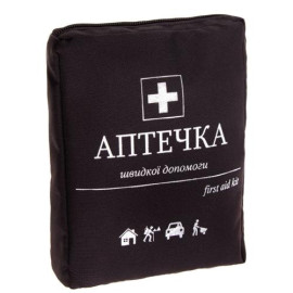 Аптечка медицинская автомобильная  (07-272-А), 19ед. 24шт. чёрный мягкий футляр