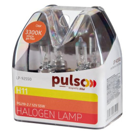 Лампы PULSO/галогенные H11/PGJ19-2 12v55w clear/plastic box