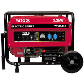 Генератор струму бензиновий YATO: P= 3.2 кВт, U= 230V AC і 12V DC, витрата- 1.45 л/г, бак- 15 л YT-85435