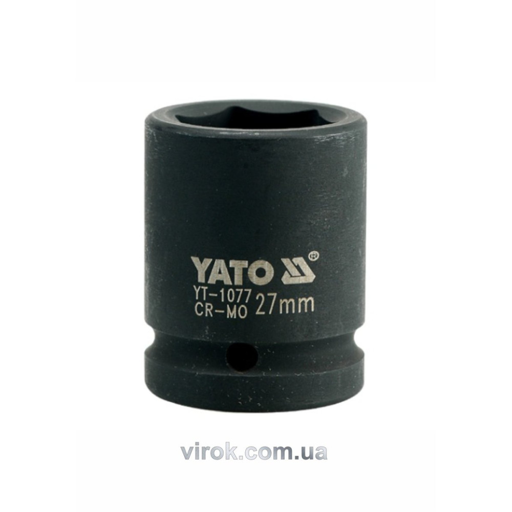 Головка торцева ударна 6-гранна YATO : квадрат 3/4", М= 27 мм, L= 50 мм [16/64]