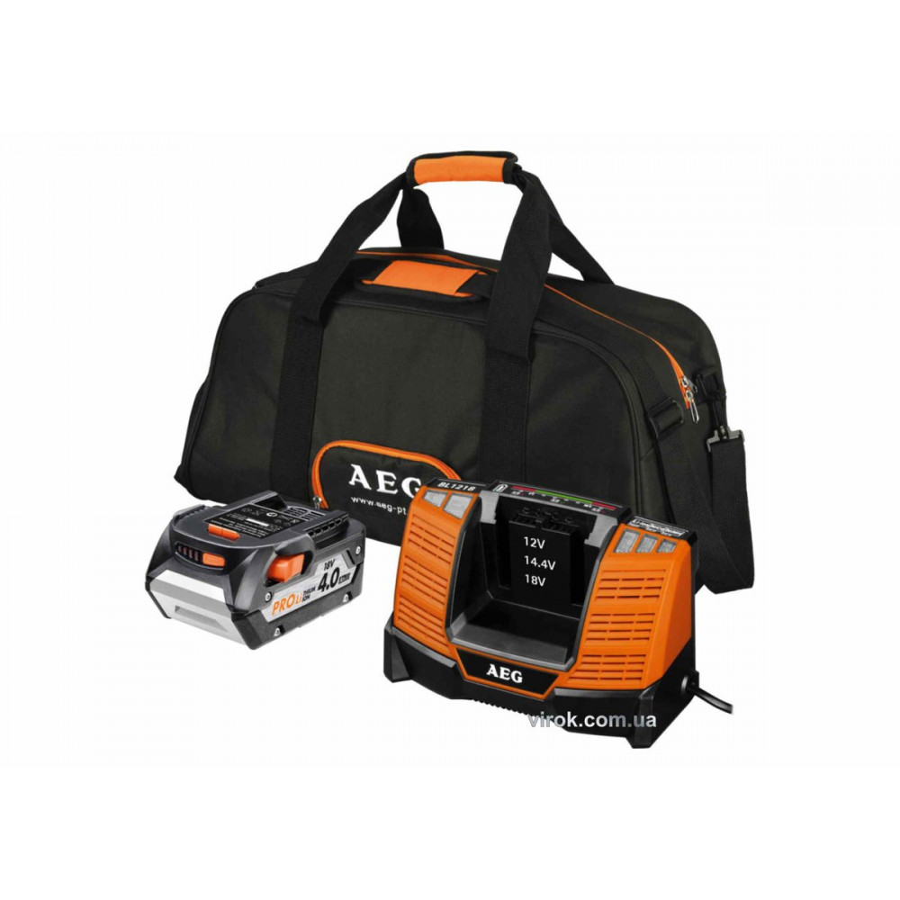 Зарядний пристрій BL1218 AEG з акумулятором Li-Ion 18 В, 4 АГод в сумці (BL1418) DW