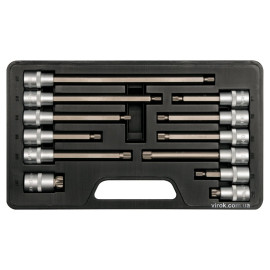 Набір головок торцевих з насадками Spline YATO : квадрат 1/2", M6-17. 12 Шт. [10]