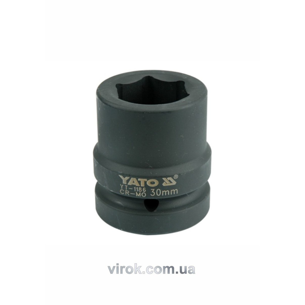 Головка торцева ударна 6-гранна YATO : квадрат 1", М= 30 мм, L= 60 мм [6/24]