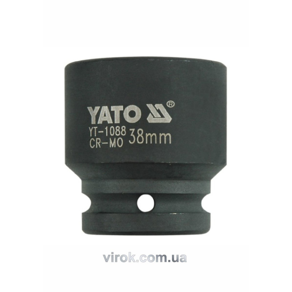 Головка торцева ударна 6-гранна YATO : квадрат 3/4", М= 38 мм, L= 57 мм [6/24]
