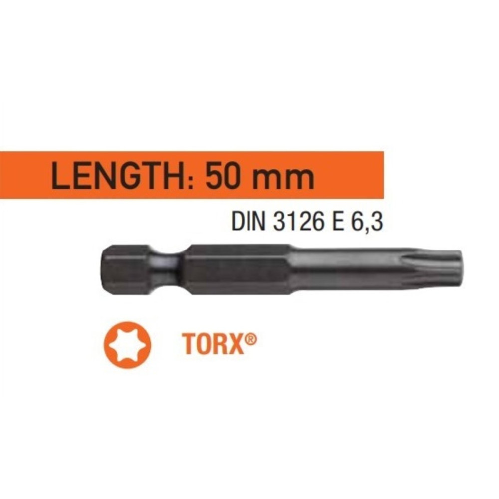 Насадка викруткова USH Industry : TORX T27 x 50 мм. подовжена Уп. 10 шт.