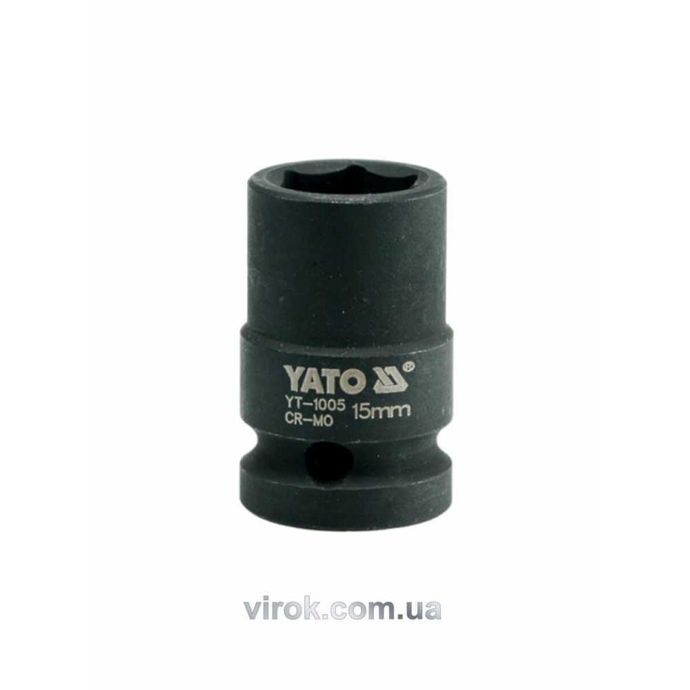 Головка торцева ударна 6-гранна YATO : квадрат 1/2", М= 15 мм, L= 39 мм [40/160]