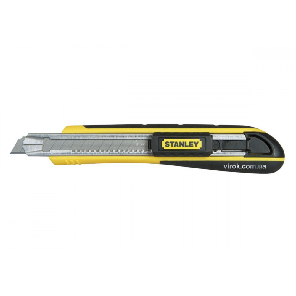 Ніж STANLEY "FatMax" Cartridge з висувним лезом з відломними сегментами : M= 9 мм, L= 138 мм.