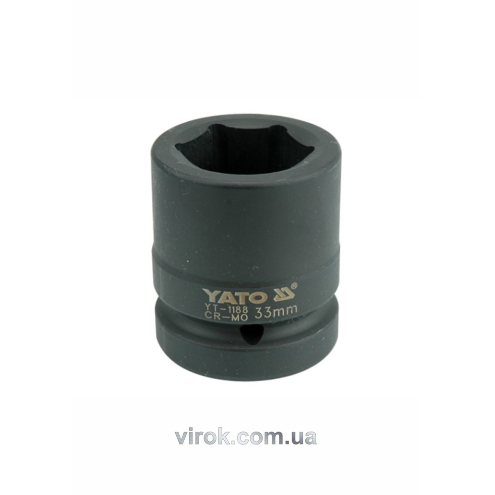 Головка торцева ударна 6-гранна YATO : квадрат 1", М= 33 мм, L= 61 мм [6/24]