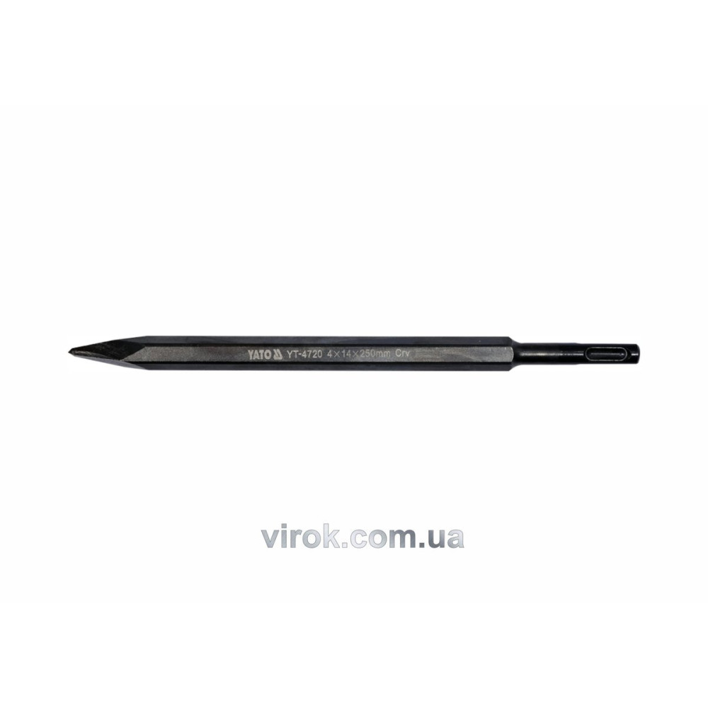 Зубило "піка" YATO : SDS+, L= 4x14 x 250 мм. CrV [6/48]