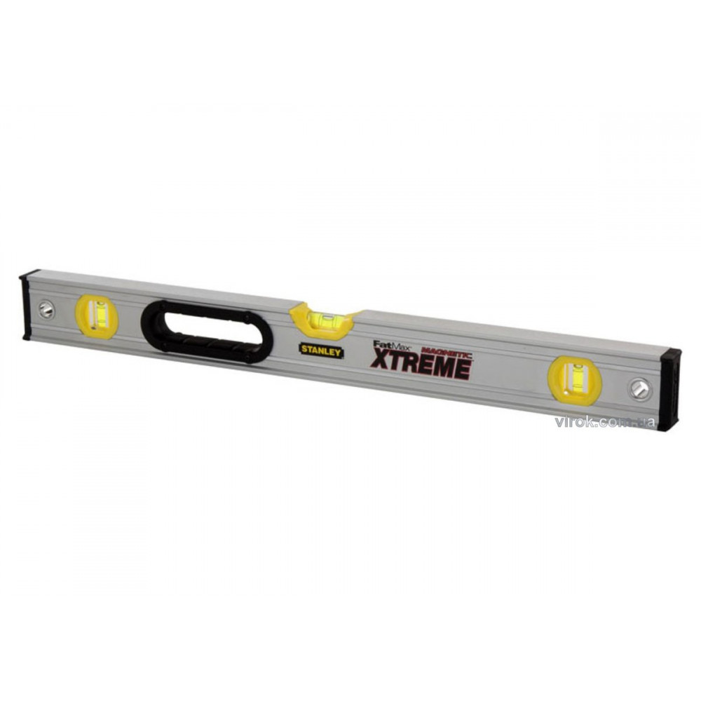 Рівень магнітний STANLEY "FatMax Xtreme" : L= 90 см, 3 капсули, 1 ручка, алюмінієвий