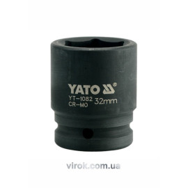 Головка торцева ударна 6-гранна YATO : квадрат 3/4", М= 32 мм, L= 56 мм [12/48]